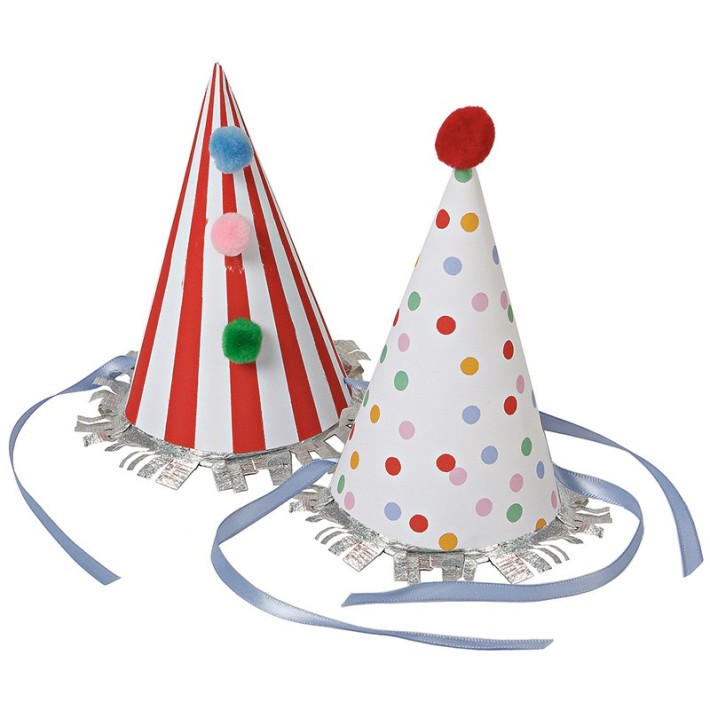 meri meri spots & stripes hats (8 st)